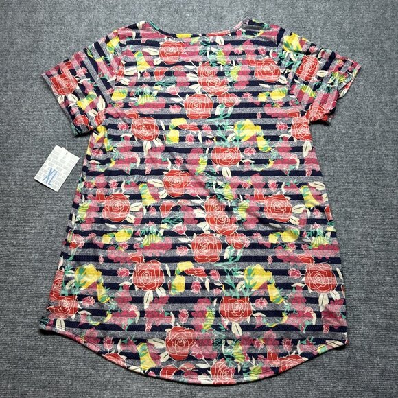 LulaRoe Lot of 2 Classic T-Shirt Womens XL Multicolor Floral Striped Stretch New - Picture 7 of 7